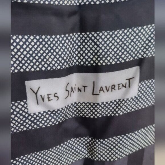 Yves Saint Laurent Stripe Print Cotton Scarf - Picture 5 of 7